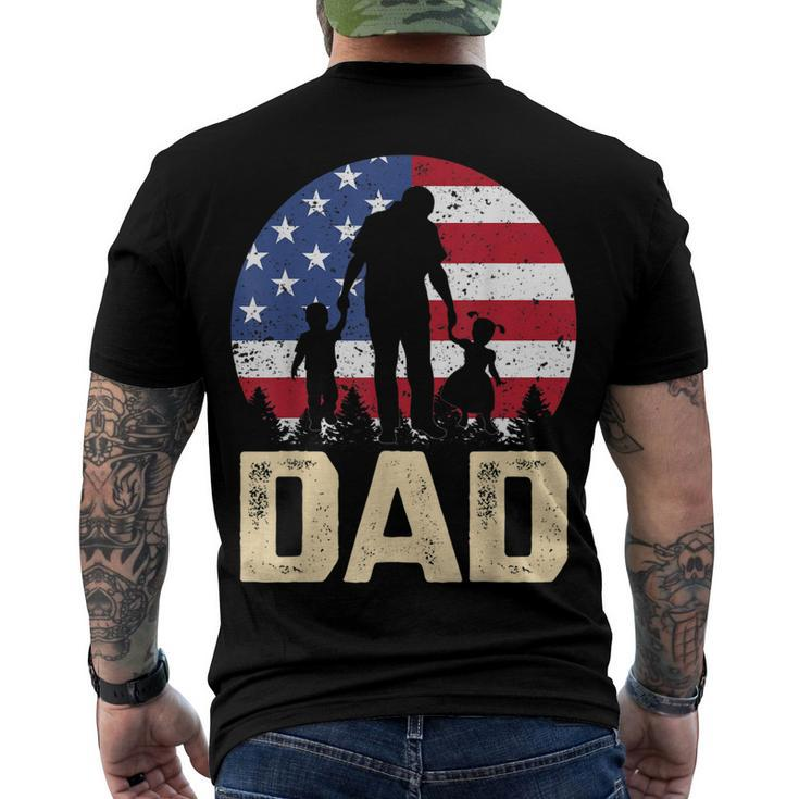 Mens Vintage American Flag 4Th Of July Patriotic Dad Men's T-shirt Back Print