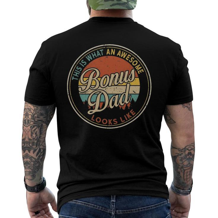 Vintage What An Awesome Bonus Dad Look Like Fathers Day Men's Back Print T-shirt