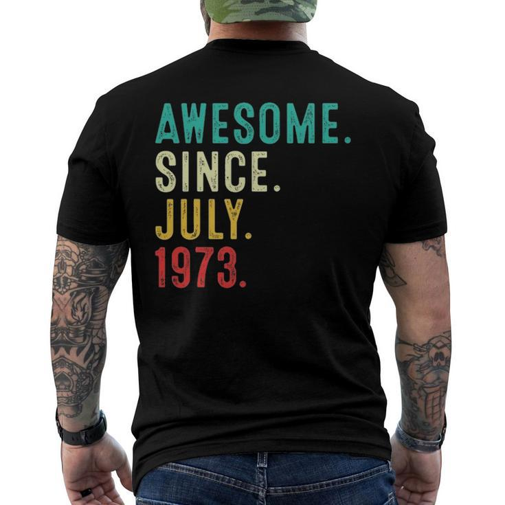 Vintage Awesome Since July 1973 Retro Born In July 1973 Bday Men's Back Print T-shirt