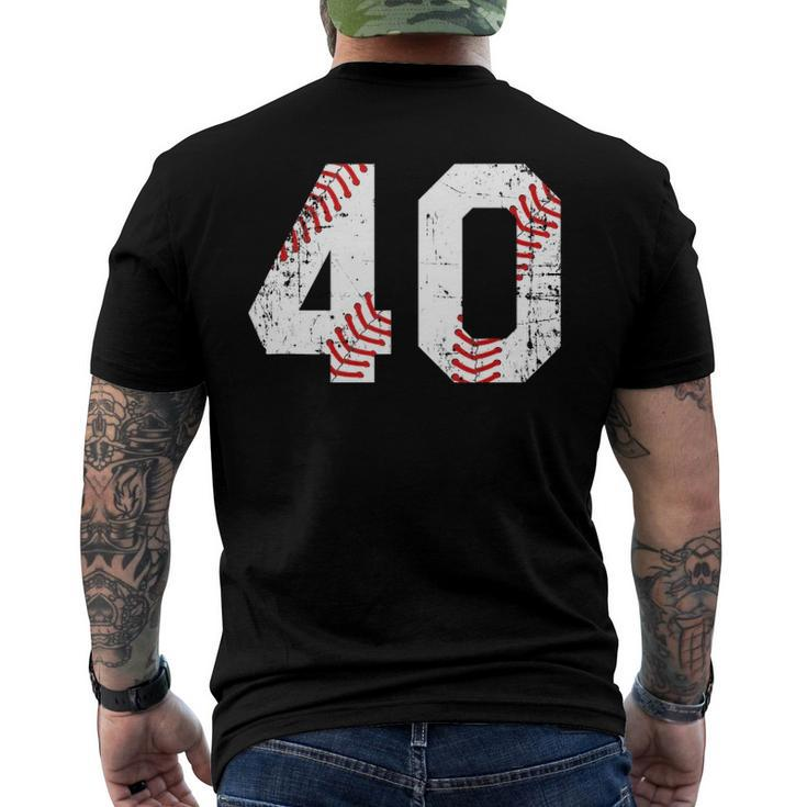Vintage Baseball 40 Jersey Number Men's Back Print T-shirt