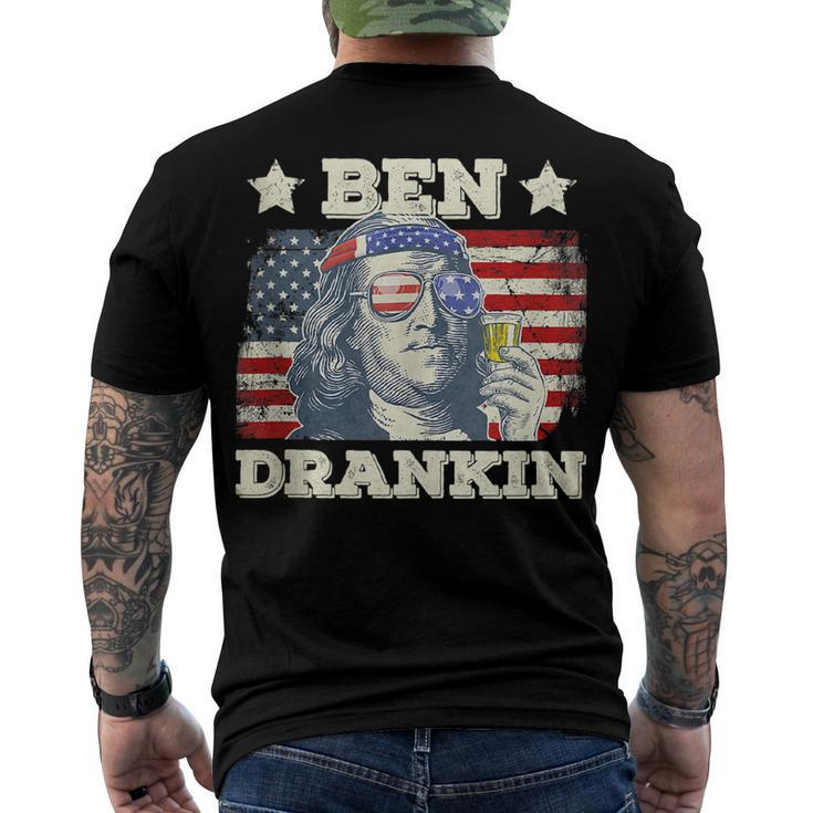 Vintage Ben Drankin 4Th Of July Benjamin Usa Flag Men's T-shirt Back Print