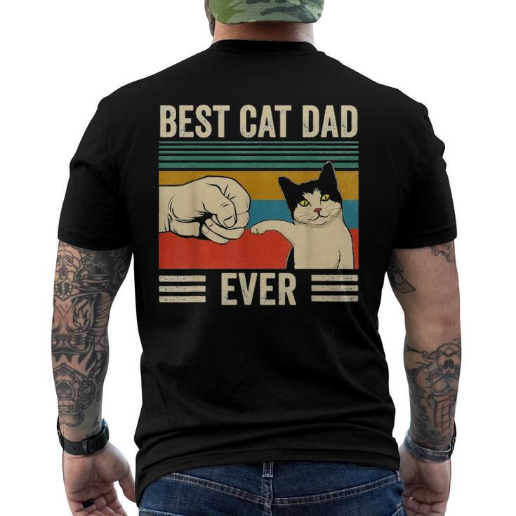 Mens Vintage Best Cat Dad Ever Bump Fit Classic Men's Back Print T-shirt