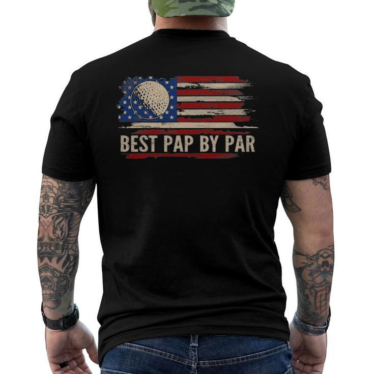 Vintage Best Pap By Par American Flag Golf Golfer Men's Back Print T-shirt