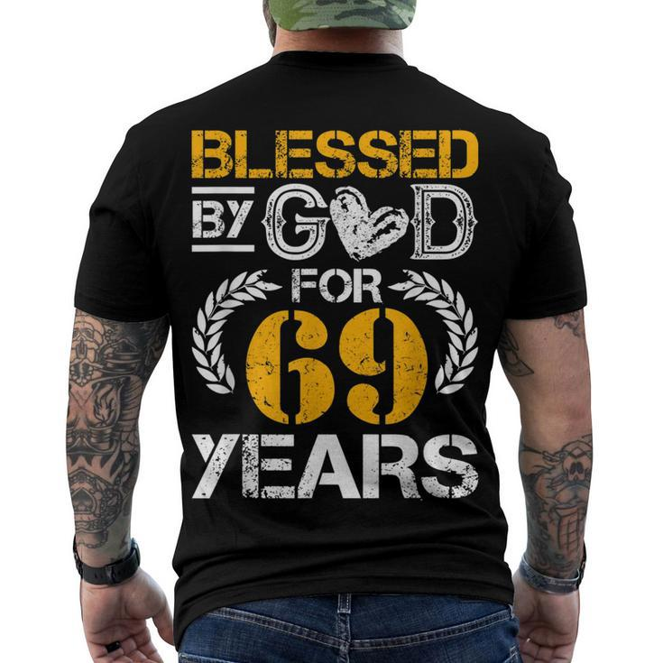 Vintage Blessed By God For 69 Years Happy 69Th Birthday Men's T-shirt Back Print
