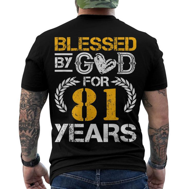 Vintage Blessed By God For 81 Years Happy 81St Birthday Men's T-shirt Back Print