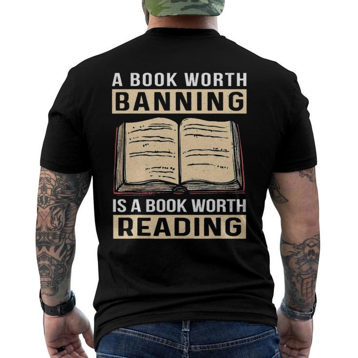 Vintage Censorship Book Reading Nerd I Read Banned Books Men's Back Print T-shirt