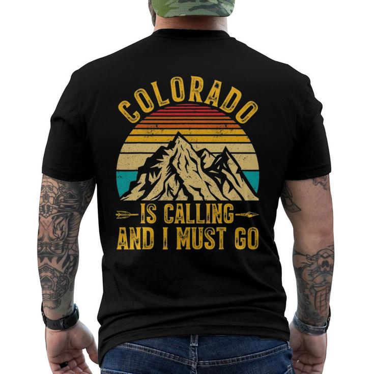 Vintage Colorado Is Calling And I Must Go Distressed Retro Men's Back Print T-shirt