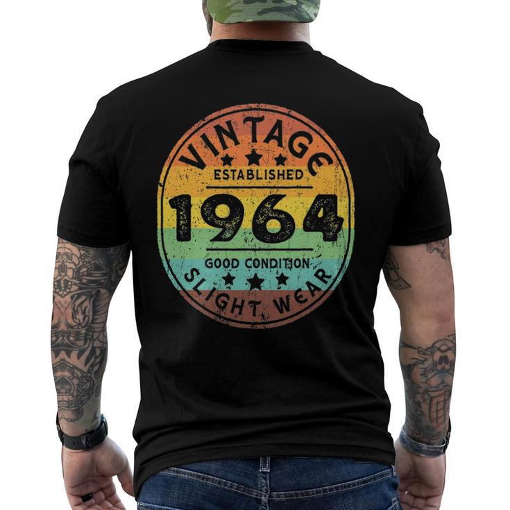 Vintage Established 1964 58Th Birthday Party Retro Men Men's Back Print T-shirt
