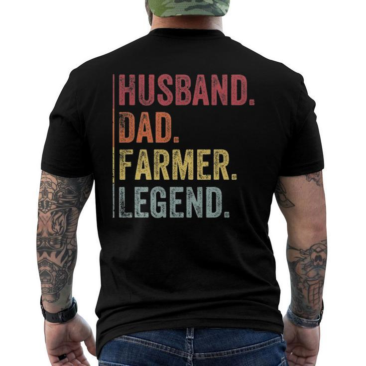 Mens Vintage Husband Dad Farmer Legend For Fathers Day Men's Back Print T-shirt