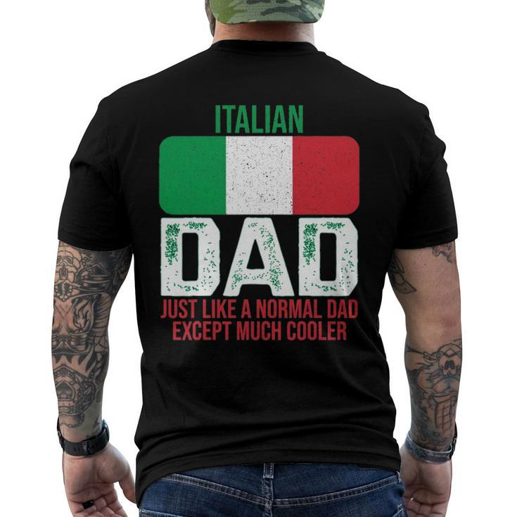 Vintage Italian Dad Italy Flag For Fathers Day Men's Back Print T-shirt