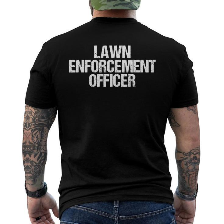 Vintage Lawn Enforcement Officer Quote - Yard Cutting Men's Back Print T-shirt