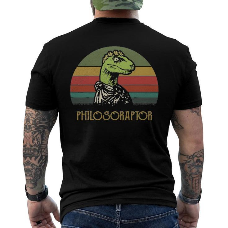 Vintage Philosoraptor Dinosaurs Lovers Men's Back Print T-shirt