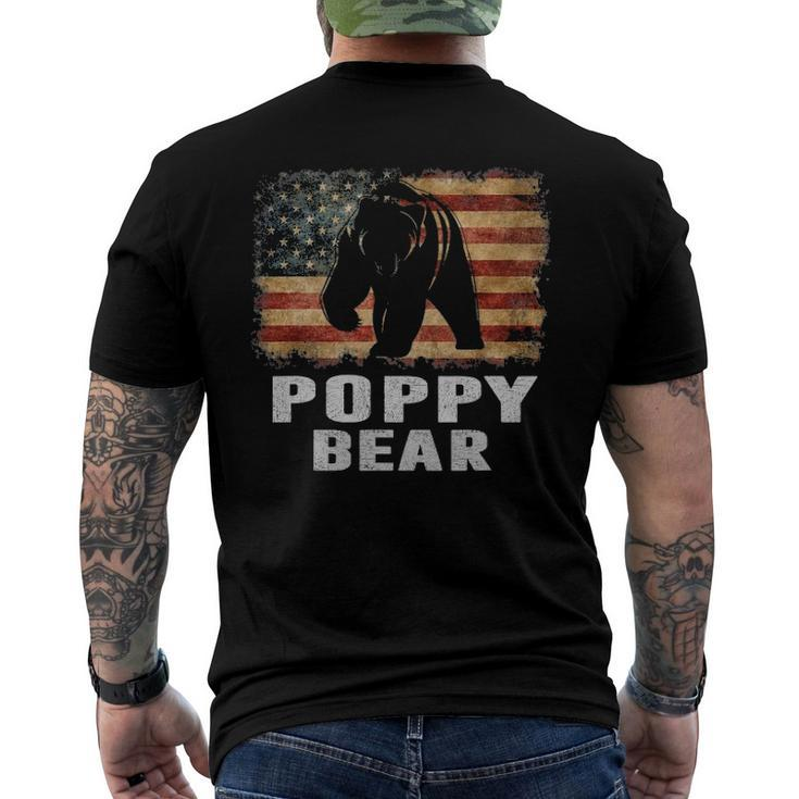 Mens Vintage Poppy Bear Poppy Fathers Day Dad Men's Back Print T-shirt