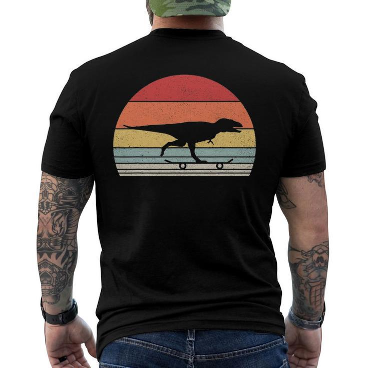 Vintage Retro Skateboardingrex Dinosaur Skate Skateboard Men's Back Print T-shirt