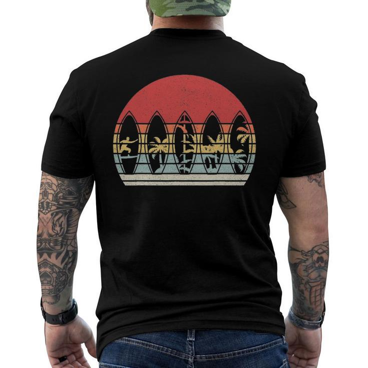 Vintage Retro Surfing Surfboard Surfer Summer Men's Back Print T-shirt