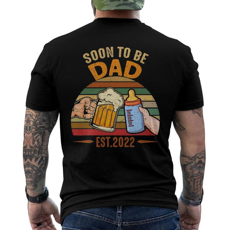 Vintage Soon To Be Dad 2022 Fathers Day Men's Back Print T-shirt