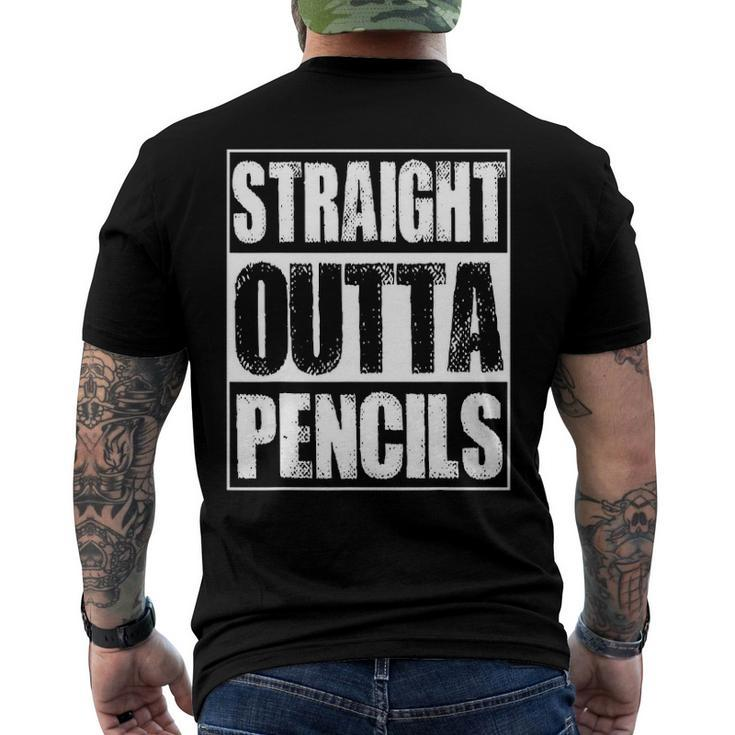 Vintage Straight Outta Pencils Men's Back Print T-shirt