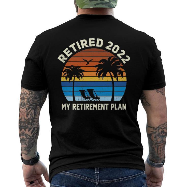 Vintage Sun Island Retirement Plan 2022 Graphic Men's Back Print T-shirt