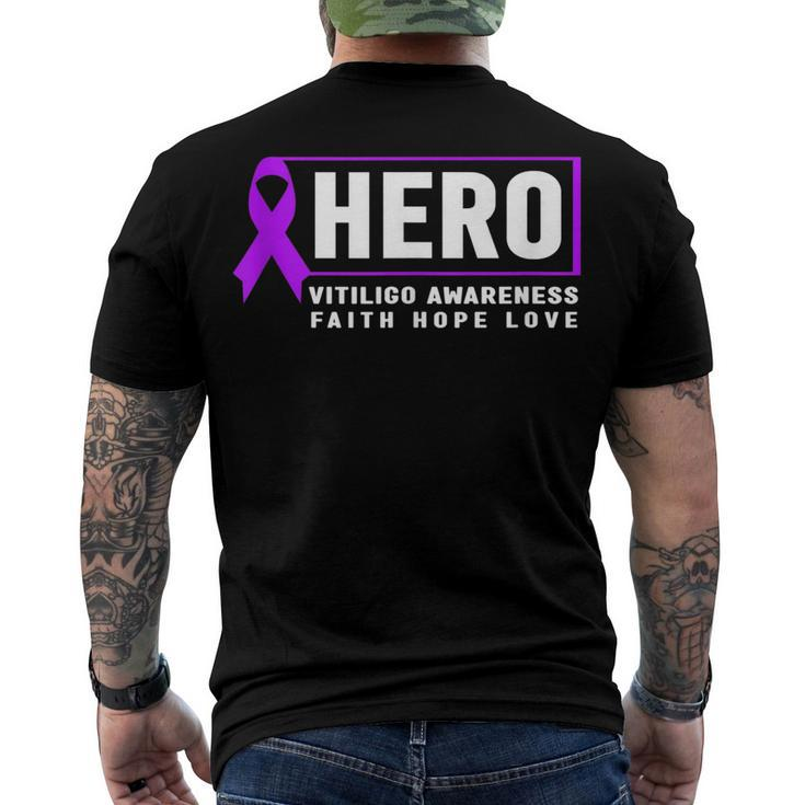 Vitiligo Awareness Hero - Purple Vitiligo Awareness Men's T-shirt Back Print