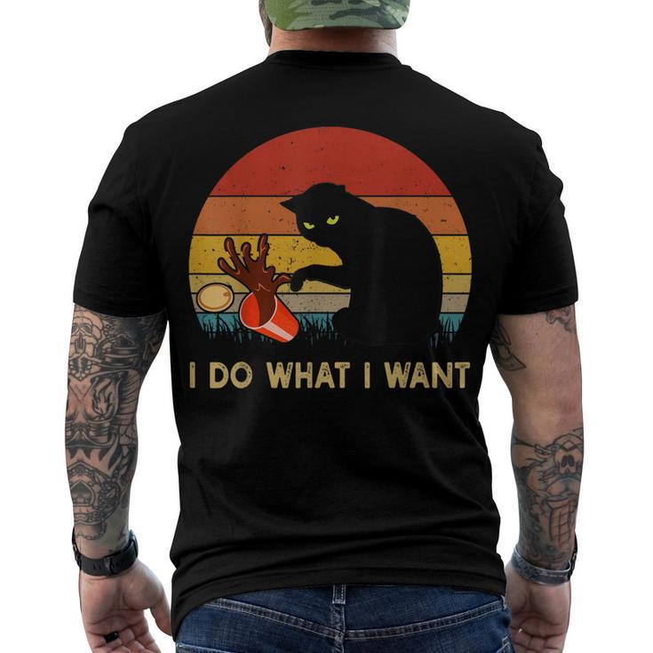 I Do What I Want Black Cat For Women Men Vintage Men's Back Print T-shirt