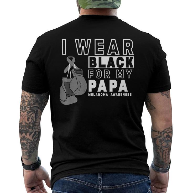 I Wear Black For My Papa Melanoma Awareness Men's Back Print T-shirt