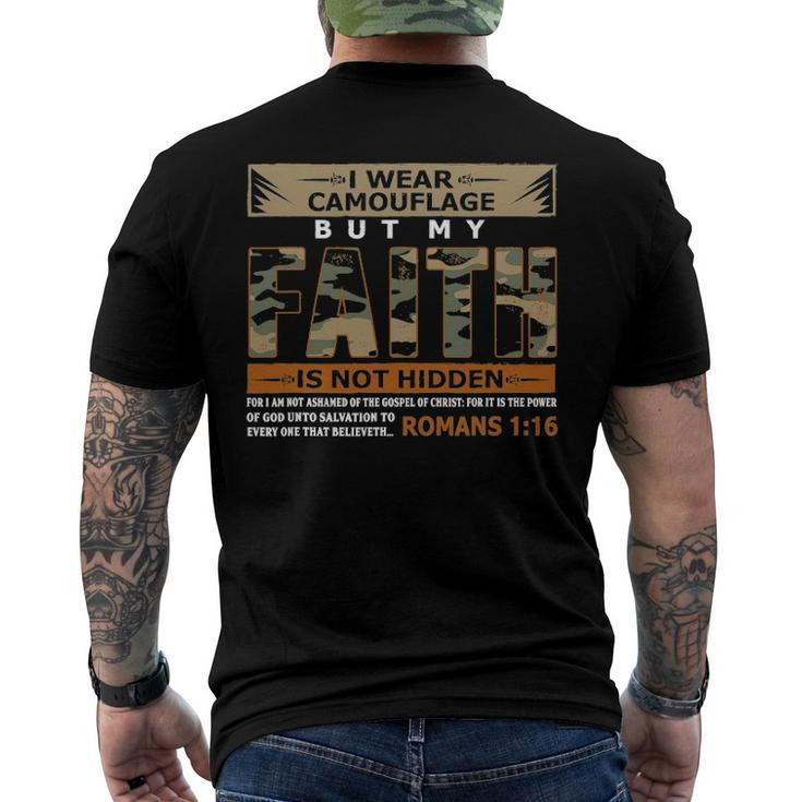 I Wear Camouflage But My Faith Is Not Hidden Men's Back Print T-shirt
