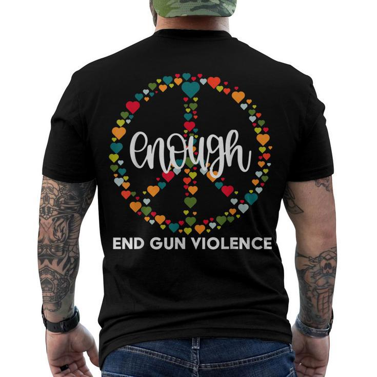 Wear Orange Peace Sign Enough End Gun Violence Men's Back Print T-shirt
