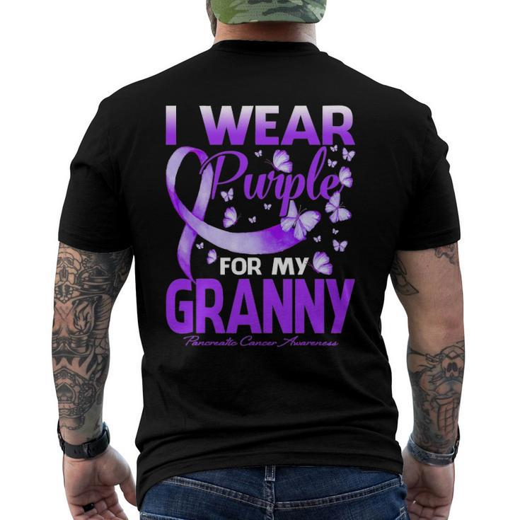 I Wear Purple For My Granny Pancreatic Cancer Awareness Men's Back Print T-shirt