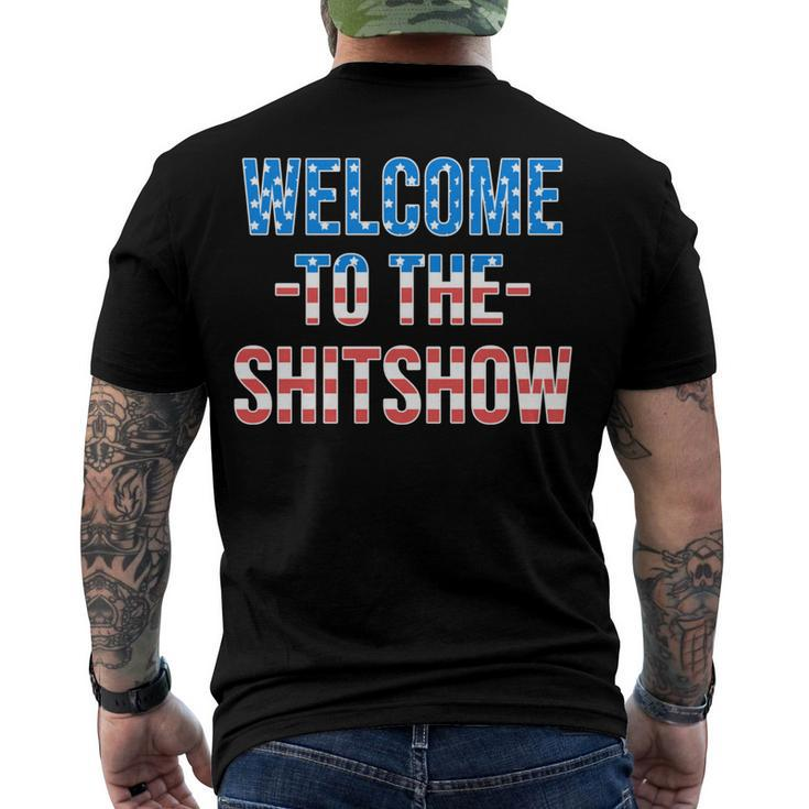 Welcome To The Shitshow Usa Flag 4Th Of July Drinking Men's T-shirt Back Print