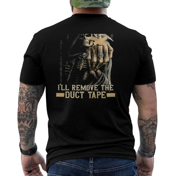When I Want Your Opinion Ill Remove The Duct Tape Skeleton Grim Reaper Men's Back Print T-shirt