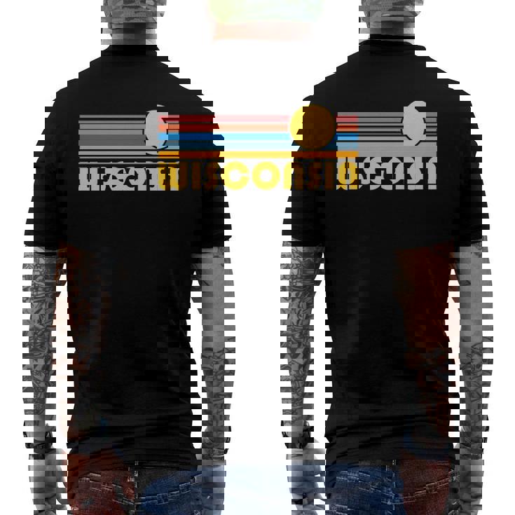 Wisconsin Retro Sunset - Wisconsin Men's Back Print T-shirt