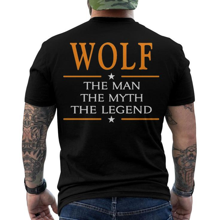 Wolf Name Wolf The Man The Myth The Legend Men's T-Shirt Back Print