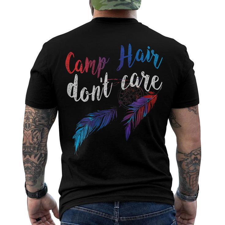 Womens Camp Hair Dont Care Tshirt Humorous Funny T Shirt Men's Crewneck Short Sleeve Back Print T-shirt
