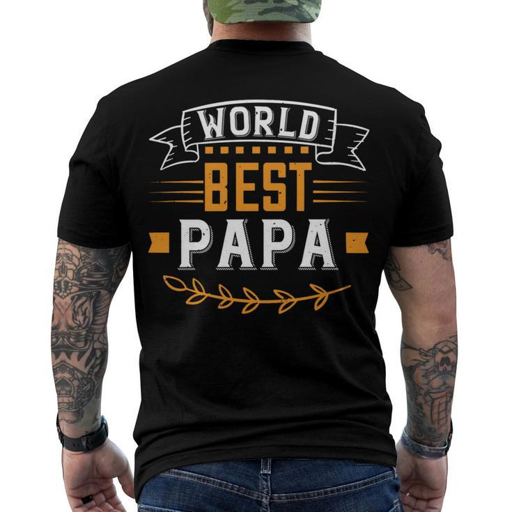 World Best Papa Papa T-Shirt Fathers Day Gift Men's Crewneck Short Sleeve Back Print T-shirt