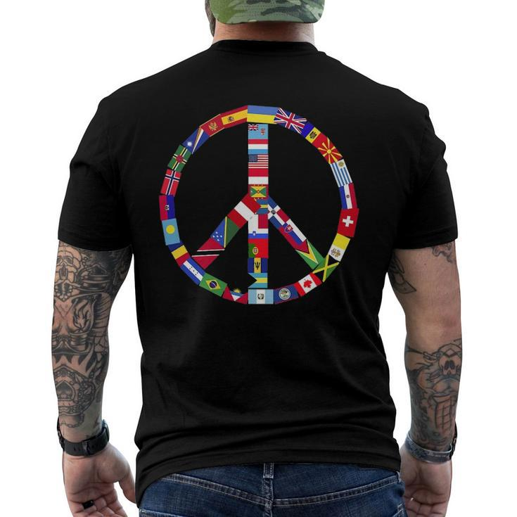 World Country Flags Unity Peace Men's Crewneck Short Sleeve Back Print T-shirt