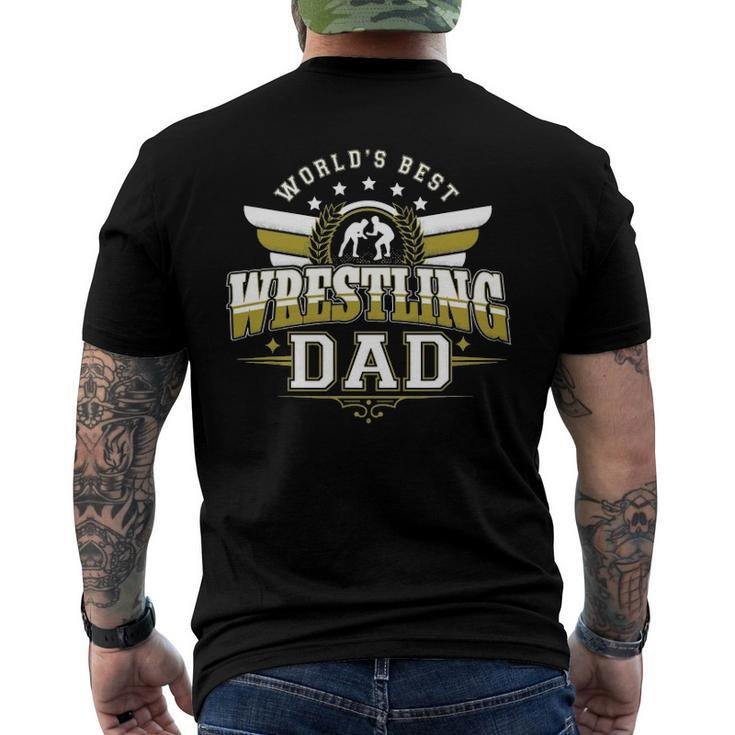 For Men Worlds Best Freestyle Wrestling Dad Men's Back Print T-shirt
