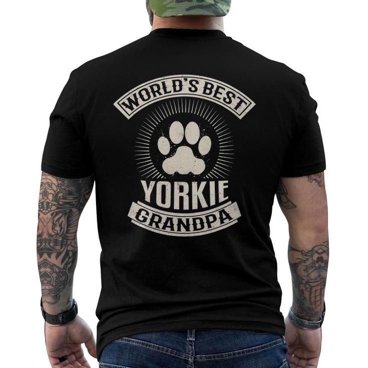 Mens Worlds Best Yorkie Grandpa Men's Back Print T-shirt