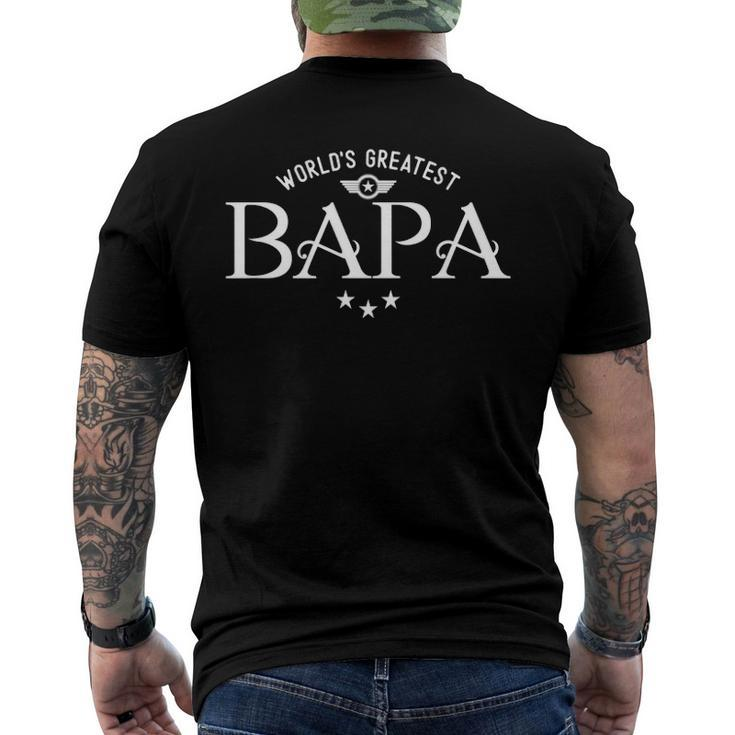Worlds Greatest Bapa Fathers Day Men's Back Print T-shirt