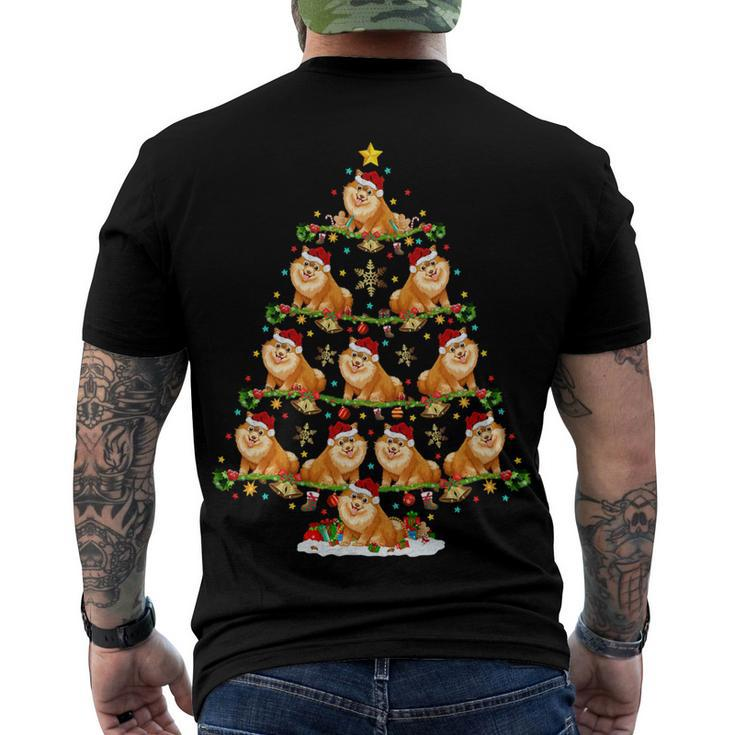 Xmas Lighting Santa Pomeranian Christmas Tree T-Shirt Men's T-shirt Back Print