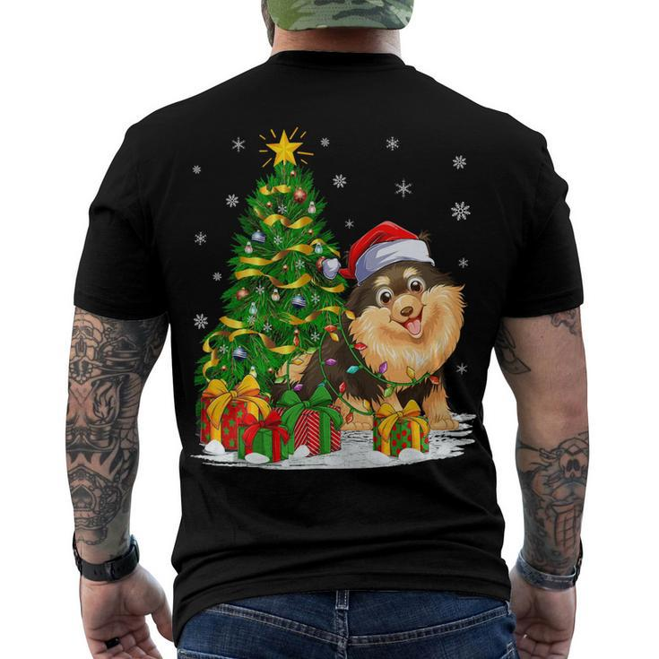 Xmas Tree Family Matching Santa Pomeranian Christmas T-Shirt Men's T-shirt Back Print