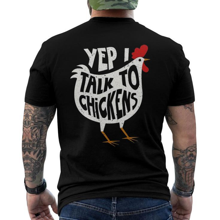 Yep I Talk To Chickens Cute Chicken Buffs Tee Men's Back Print T-shirt