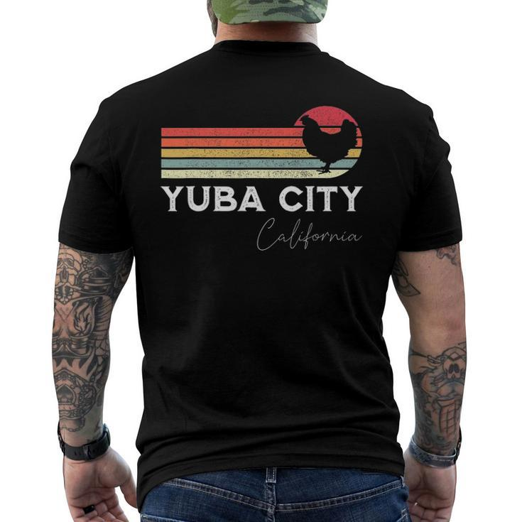 Yuba City California Retro Chicken Lover Souvenir Men's Back Print T-shirt
