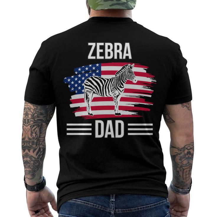 Zebra Us Flag 4Th Of July Fathers Day Zebra Dad Men's T-shirt Back Print
