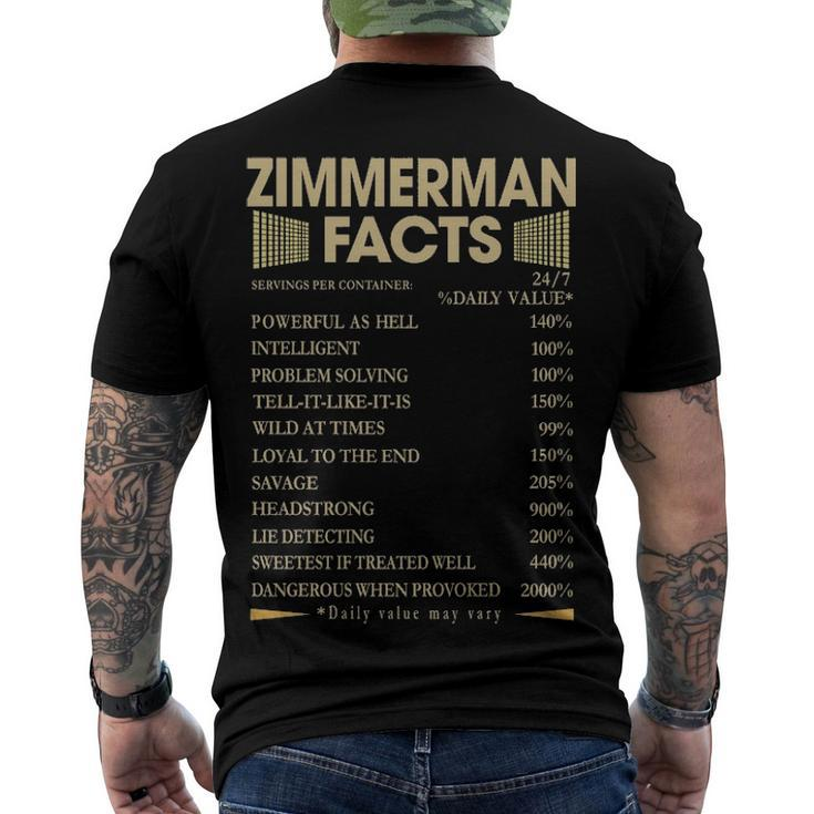 Zimmerman Name Zimmerman Facts Men's T-Shirt Back Print