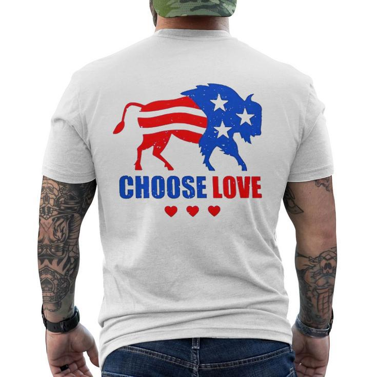2022 Choose Love Buffalo Give Hope And Share Grief Heart Men's Back Print T-shirt