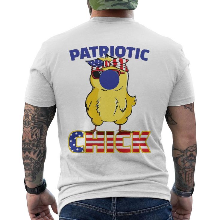 Fourth Of July 4Th Cute Patriotic Chick American Flag Men's Back Print T-shirt