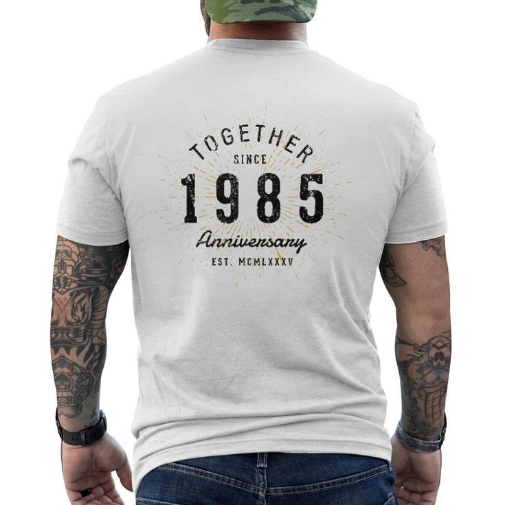 37Th Anniversary Together Since 1985 Men's Back Print T-shirt