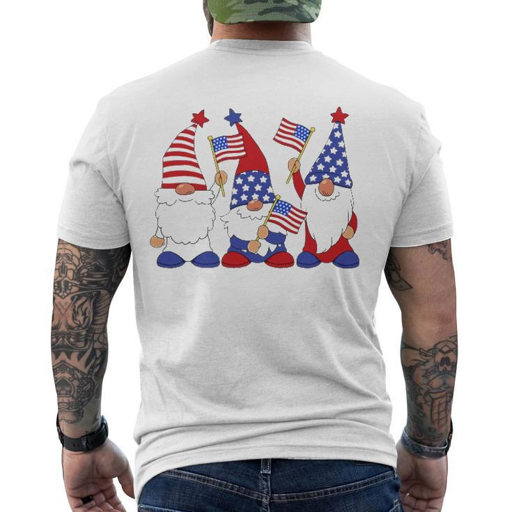 4Th Of July 2022 Patriotic Gnomes American Usa Men's Back Print T-shirt