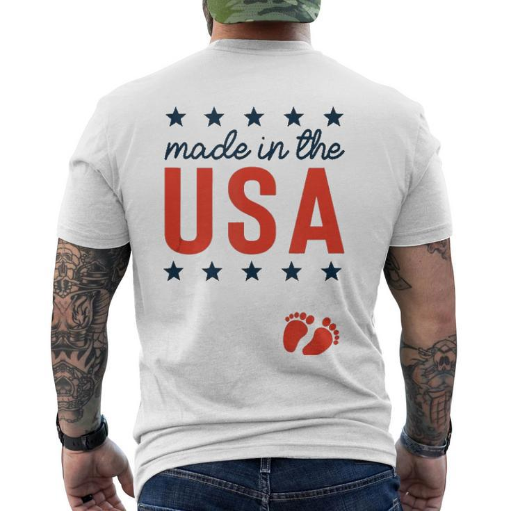 4Th Of July Baby Pregnancy Announcement Made In The Usa Men's Back Print T-shirt