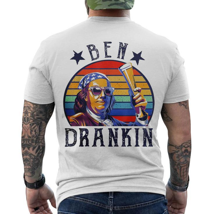 4Th Of July Ben Drankin Drinking Patriotic Men's T-shirt Back Print